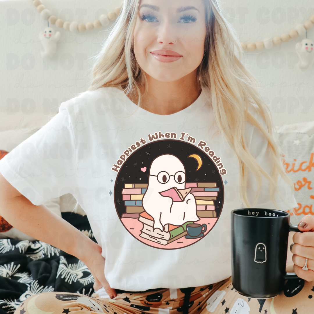 DTF TRANSFER Happiest When I Am Reading