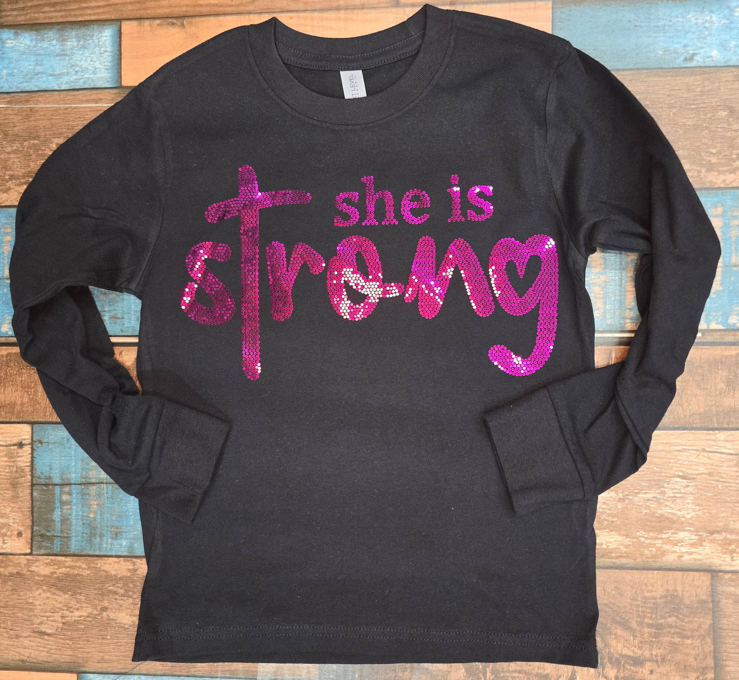SPANGLES- She Is Strong - One Color - 5-7 business day turnaround time