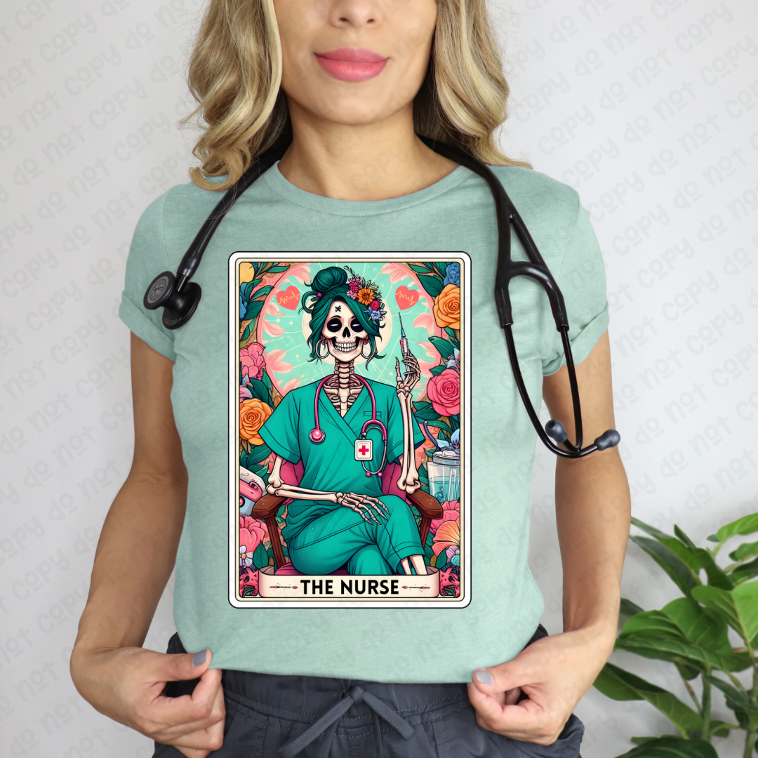 The Nurse Tarot Card Heather Mint Tee