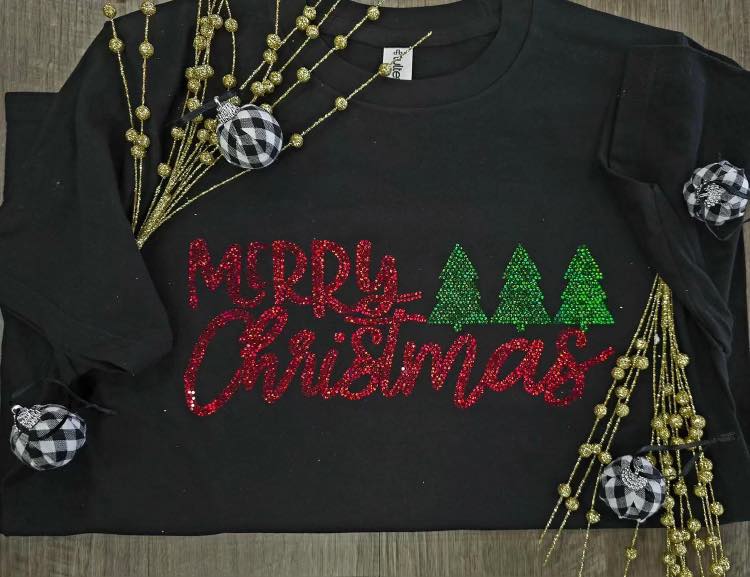SPANGLES- Merry Christmas - Two Color - 5-7 business day turnaround time