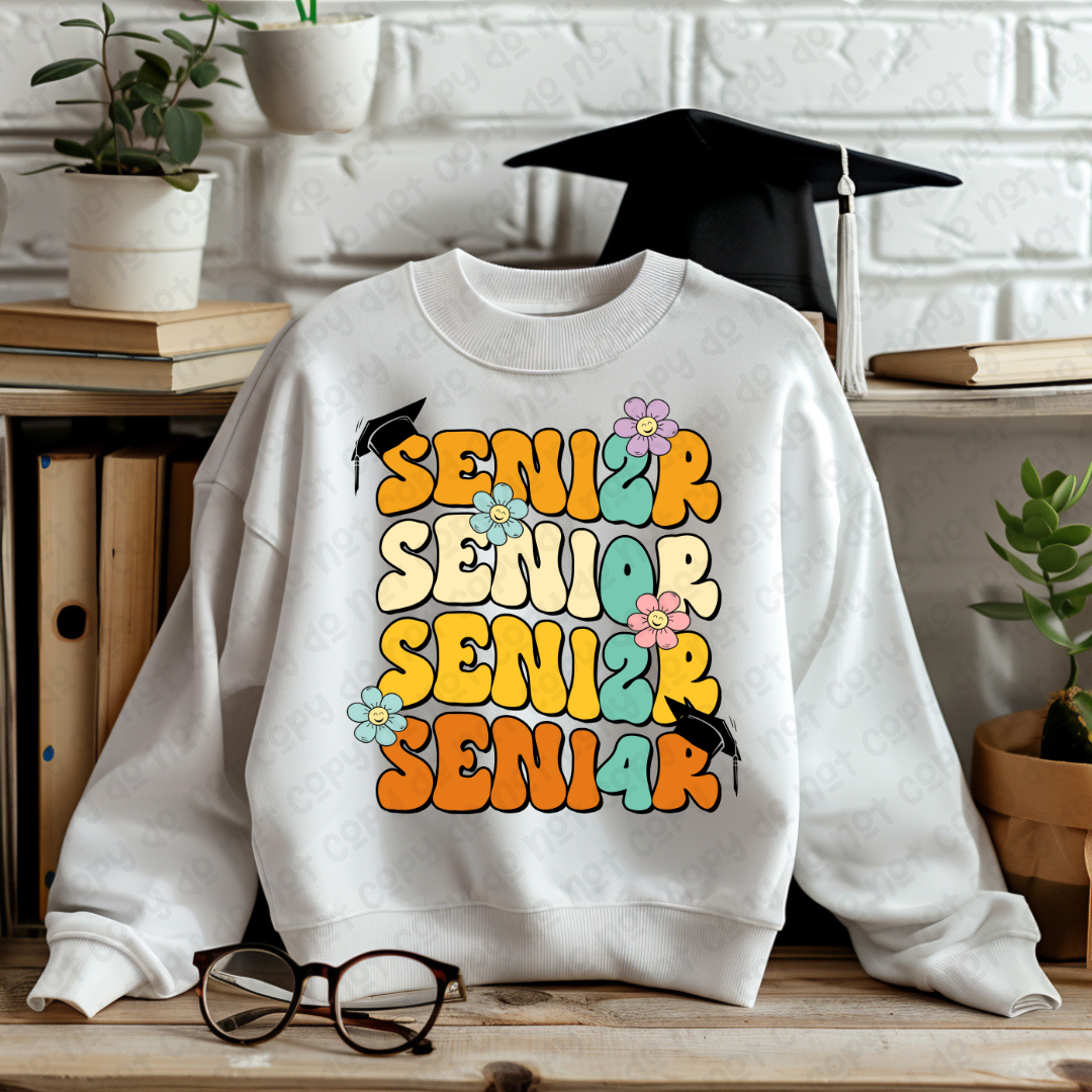 DTF TRANSFER Retro Stacked Senior 2024