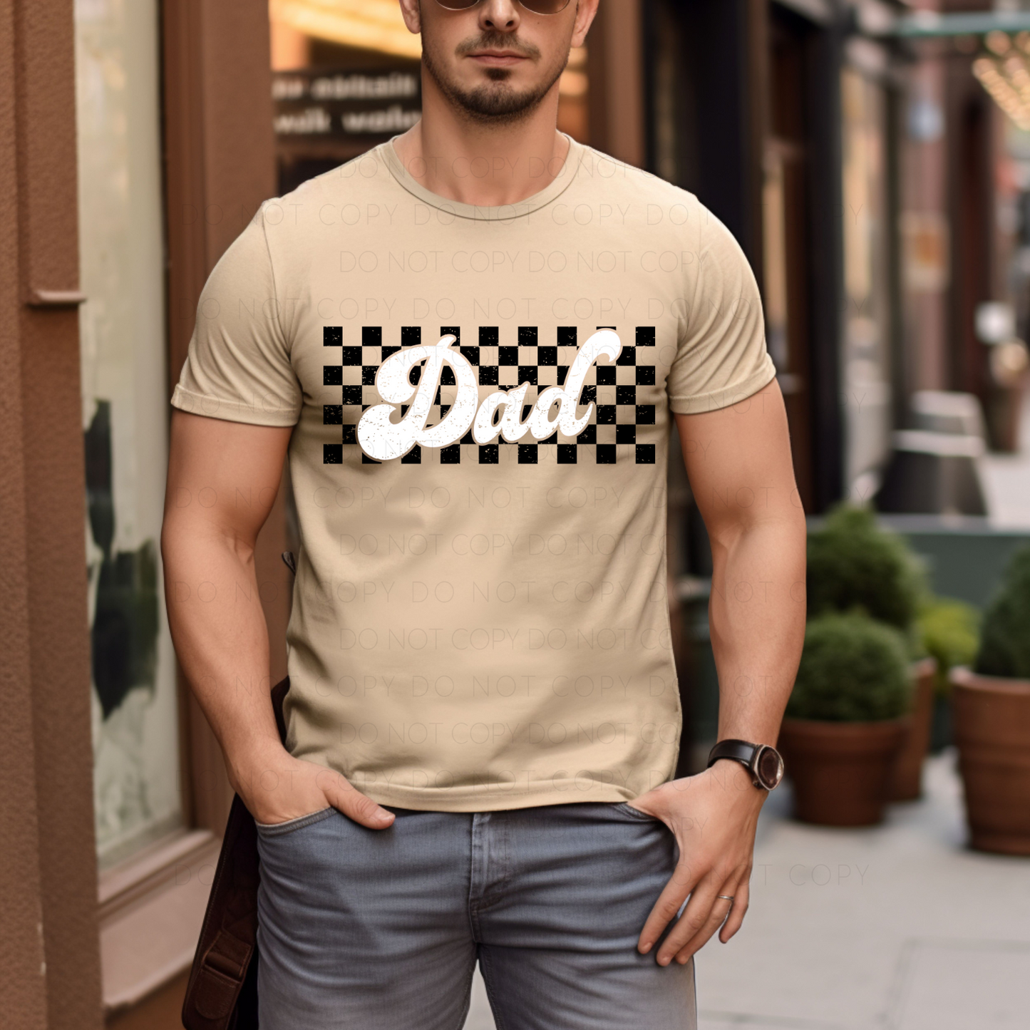 DTF TRANSFER Retro Checkered Dad