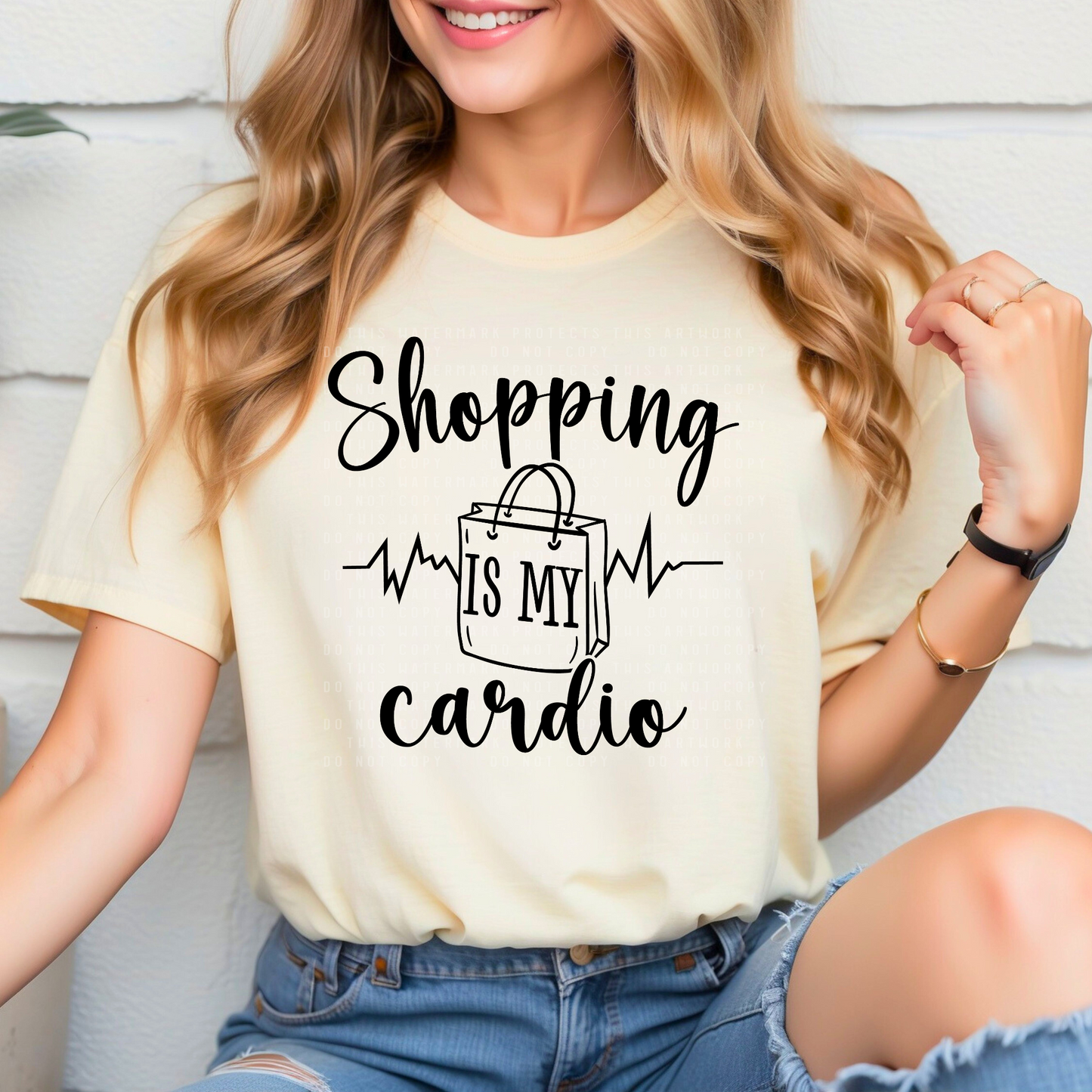 DTF TRANSFER Shopping Is My Cardio