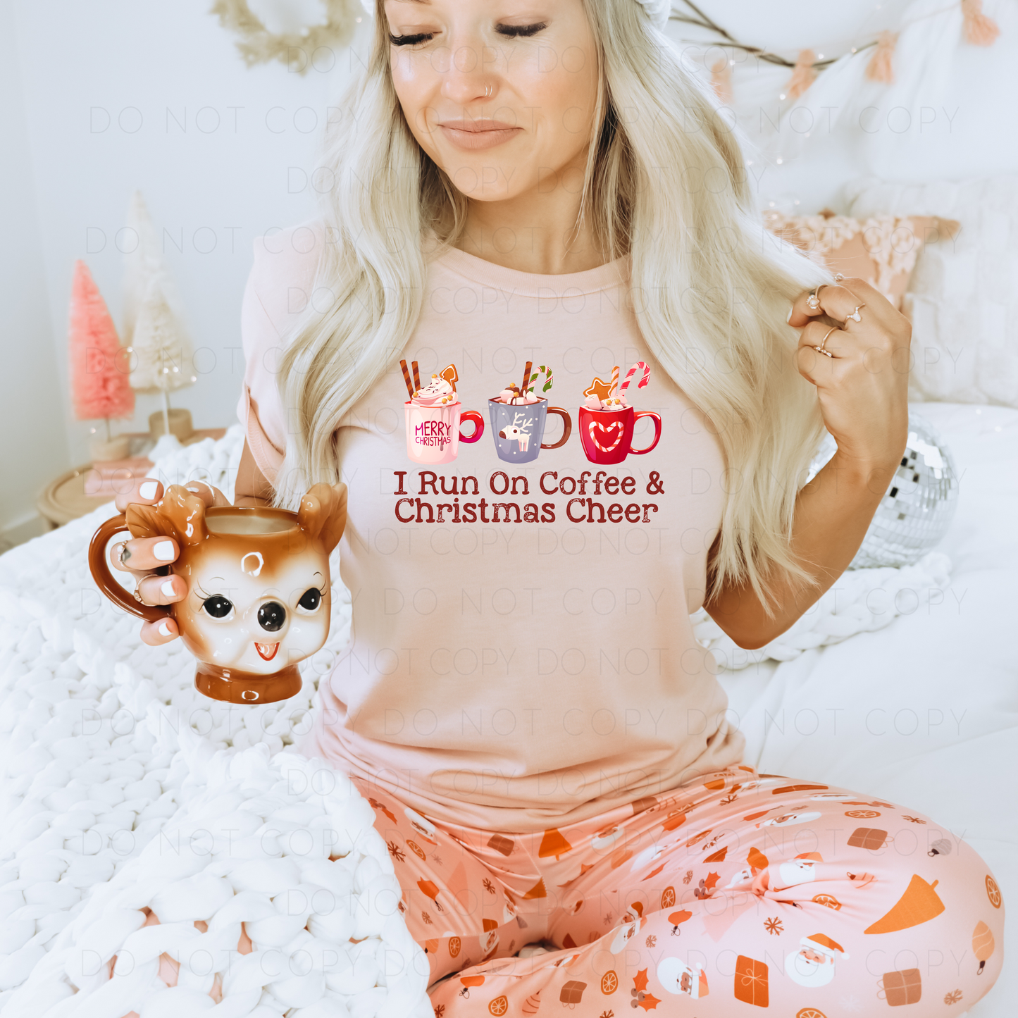 DTF TRANSFER I Run On Coffee And Christmas Cheer