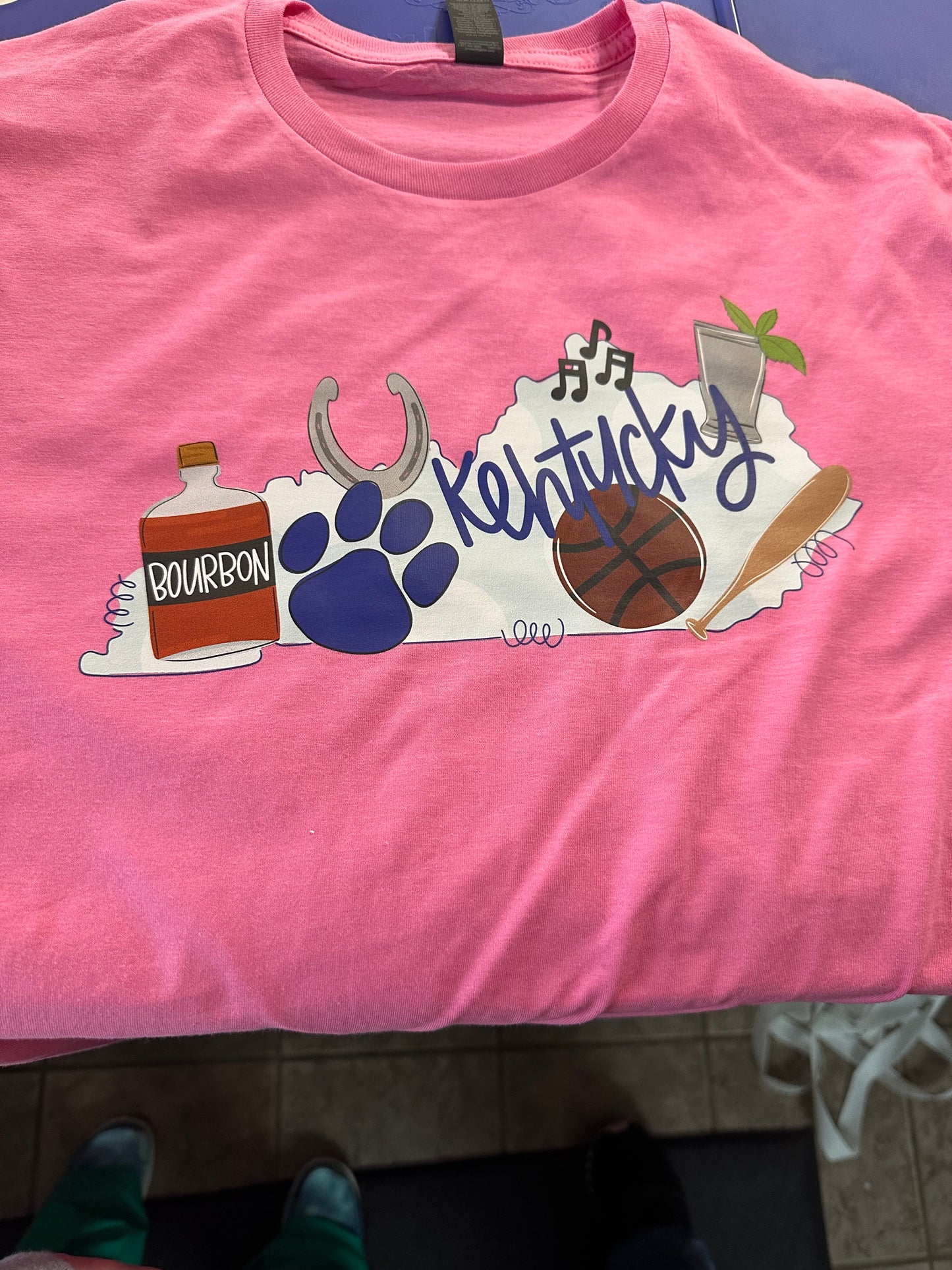 Pink Kentucky Bourbon Doodle Short Sleeve