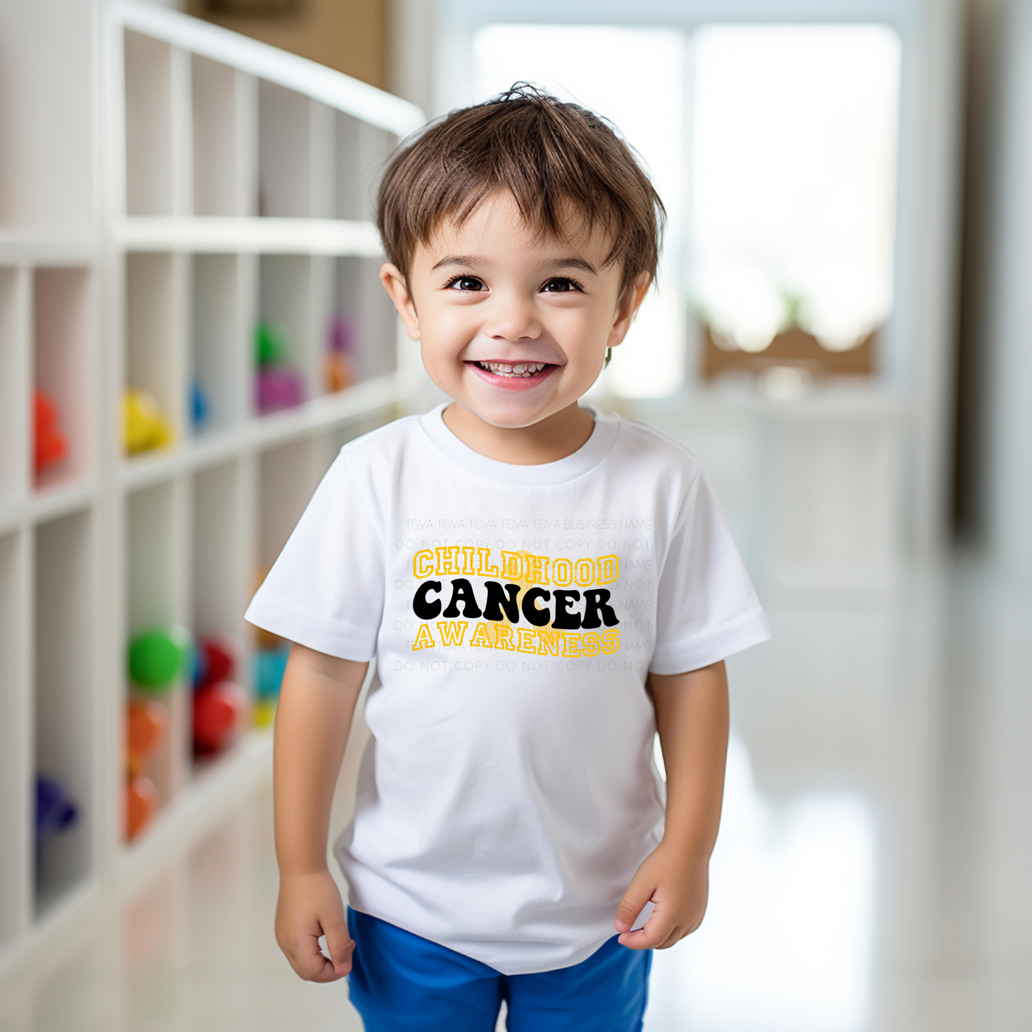 DTF TRANSFER Wavy Childhood Cancer Awareness