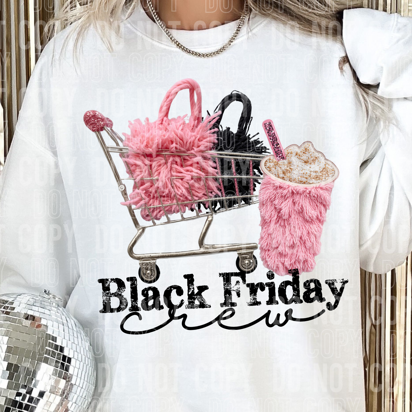 DTF TRANSFER Faux Yarn Black Friday Crew