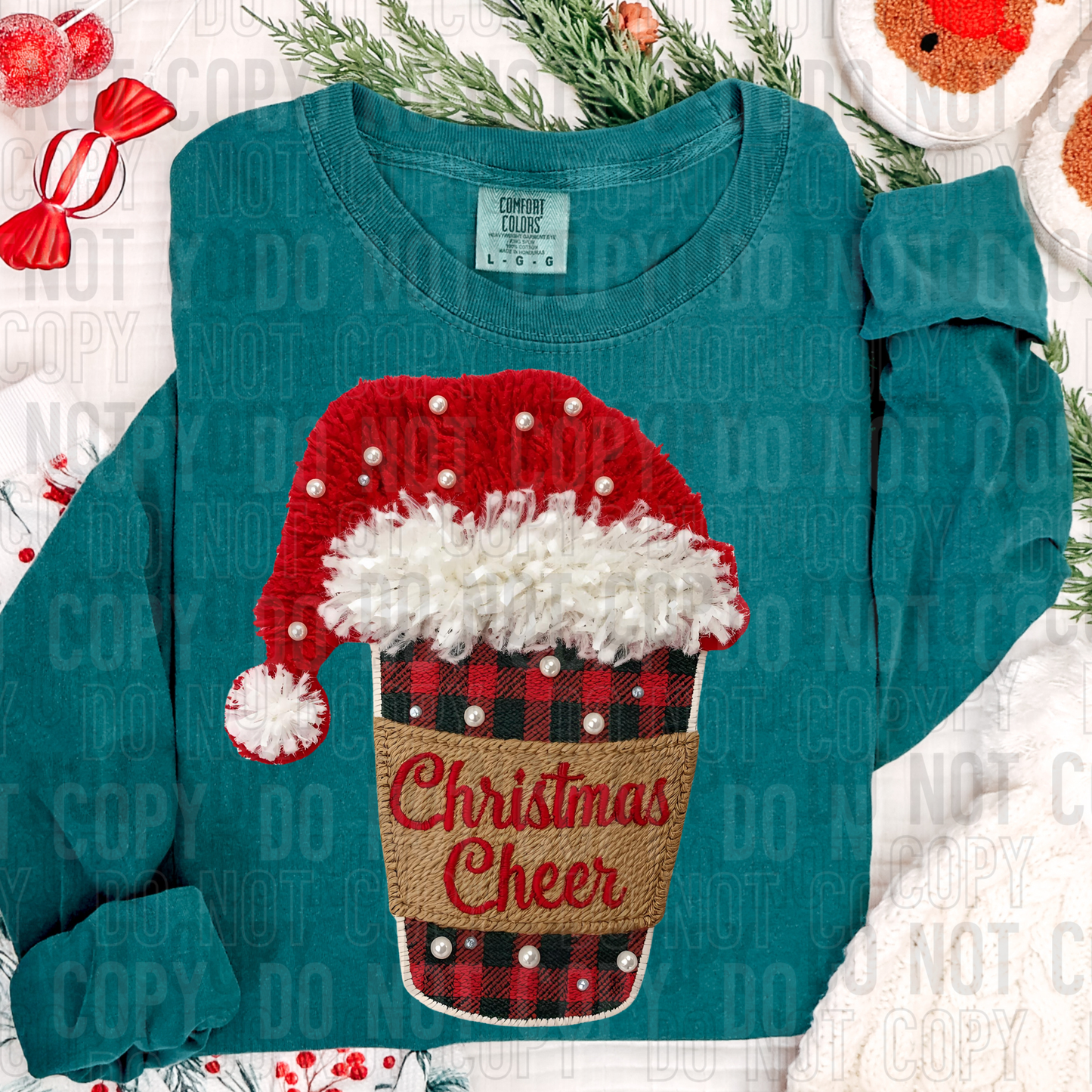DTF TRANSFER Faux Yarn Christmas Cheer Coffee
