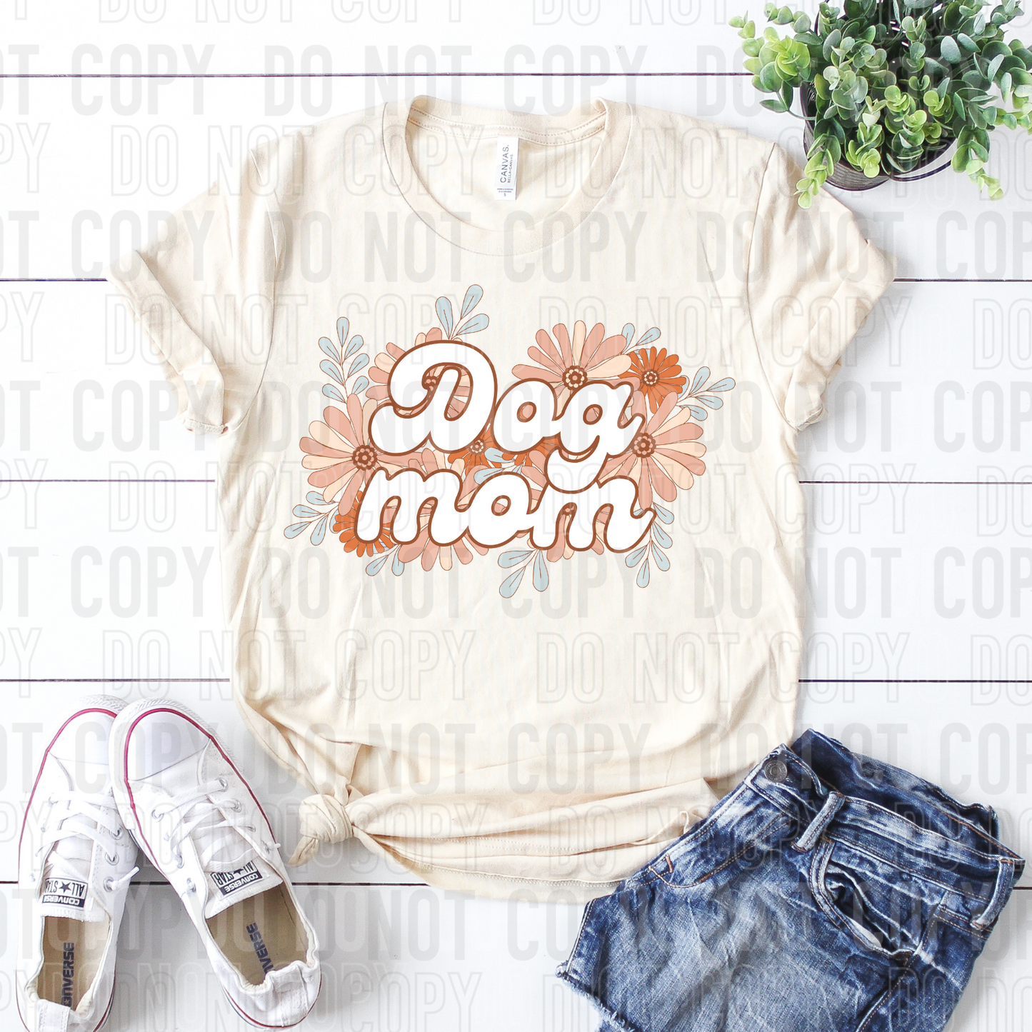 DTF TRANSFER Floral Dog Mom