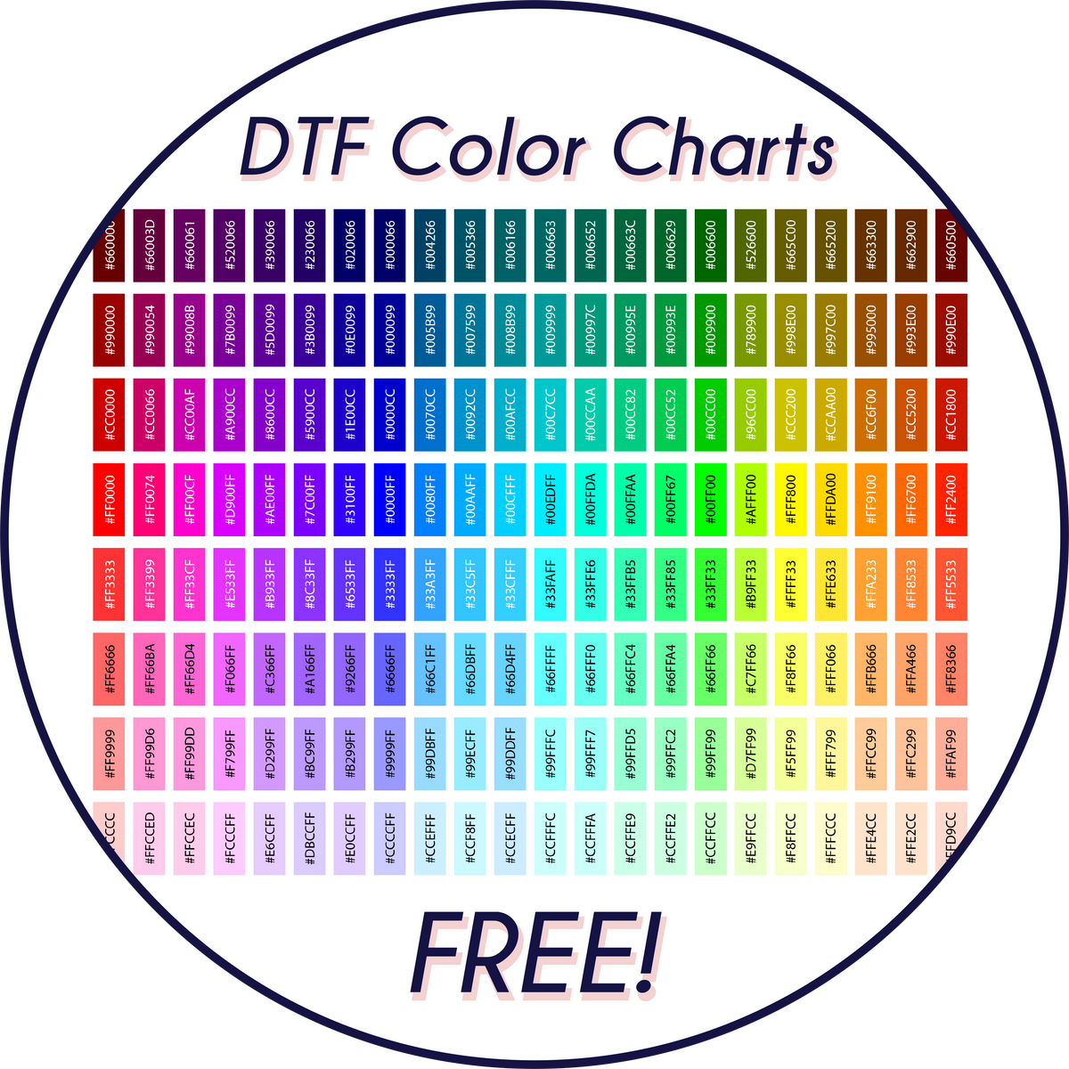 DTF Color Charts - FREE!