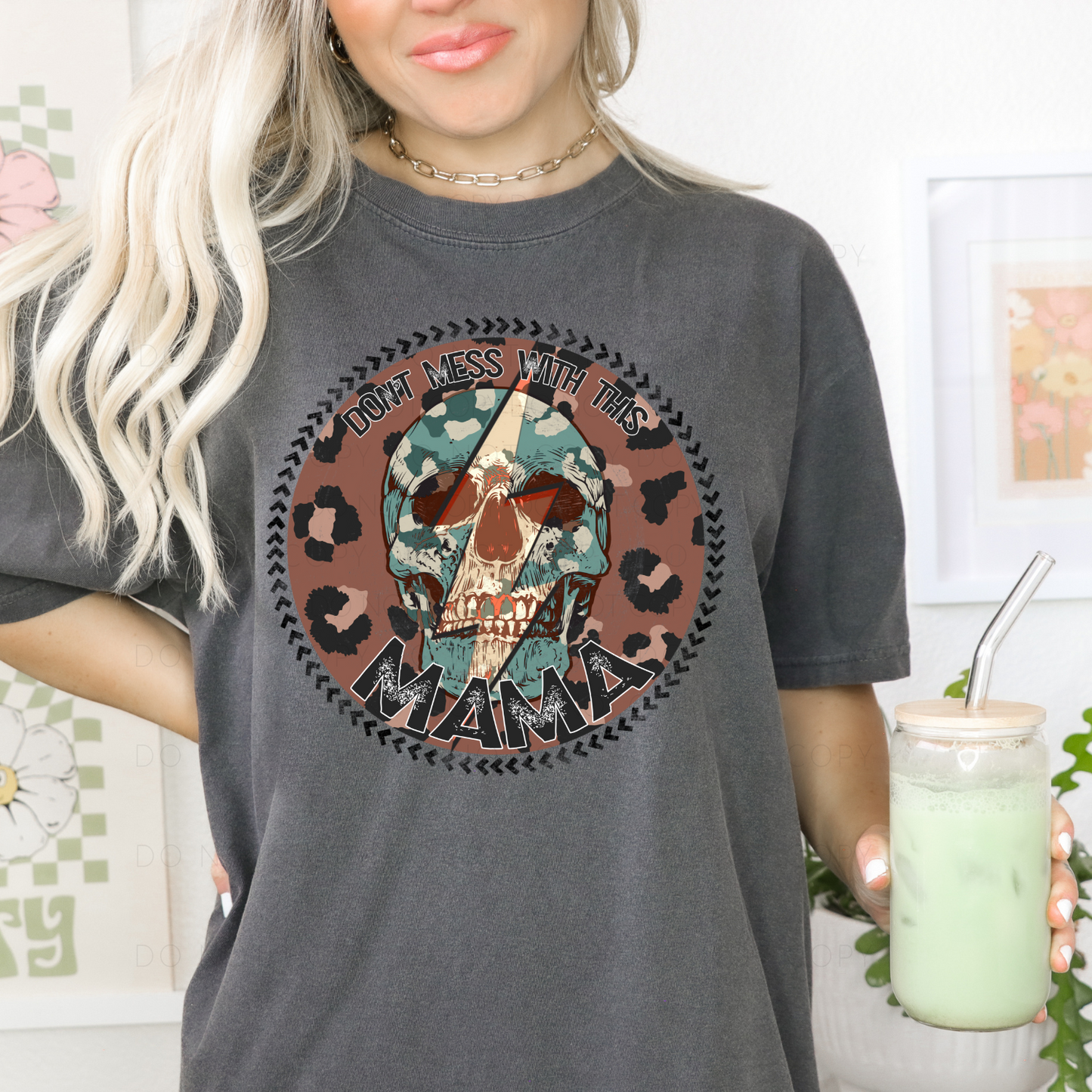 Don't Mess With This Mama Heather Dark Grey