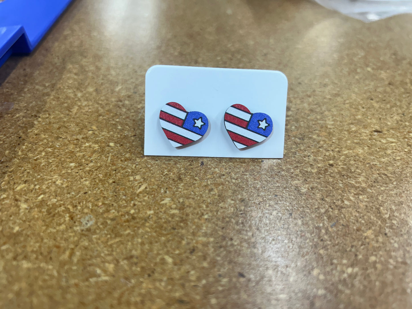patriotic wooden earrings 