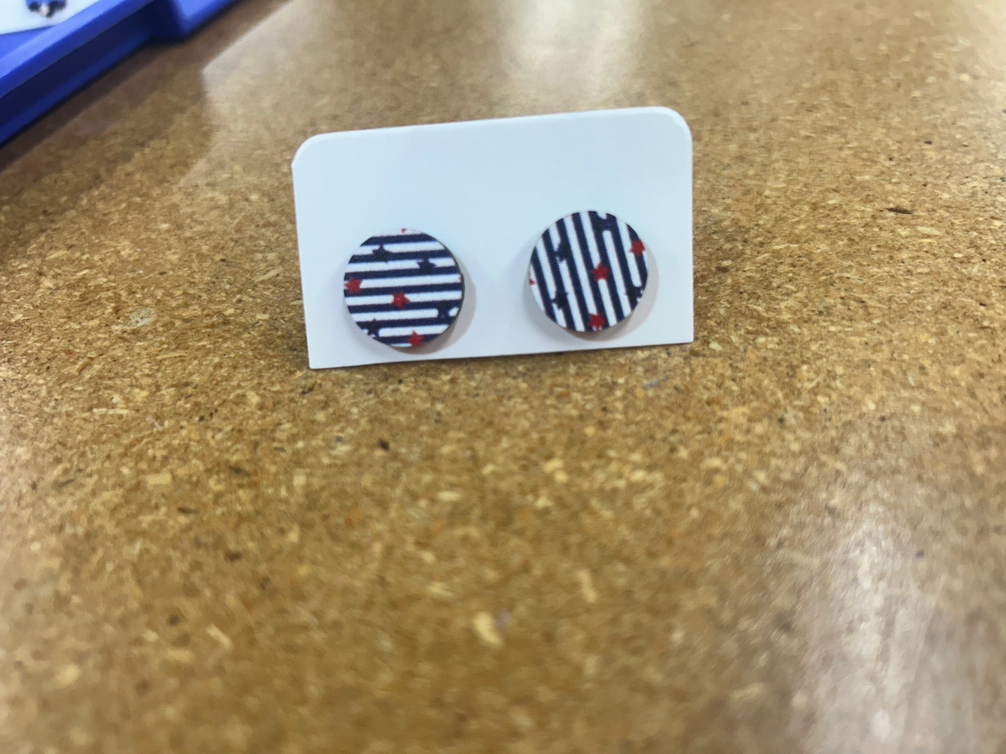 patriotic wooden earrings 
