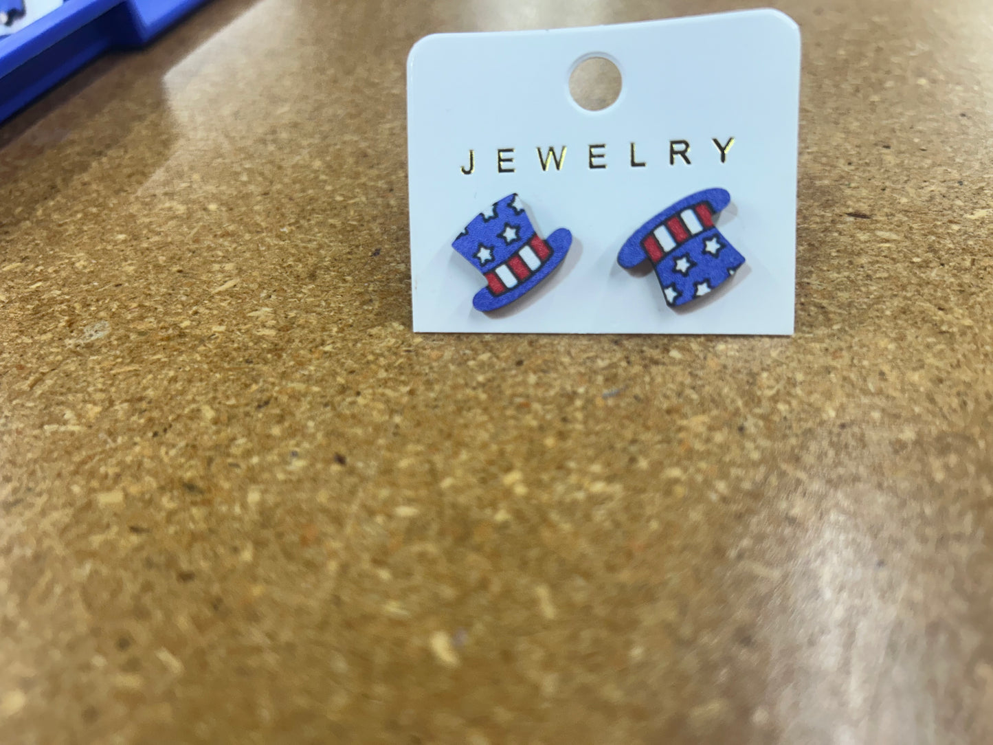 patriotic wooden earrings 