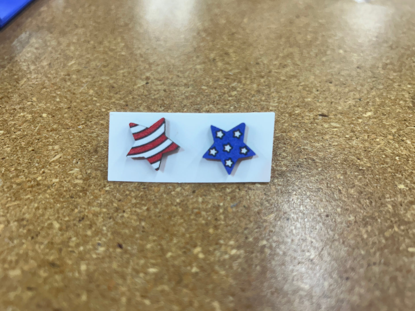 patriotic wooden earrings 