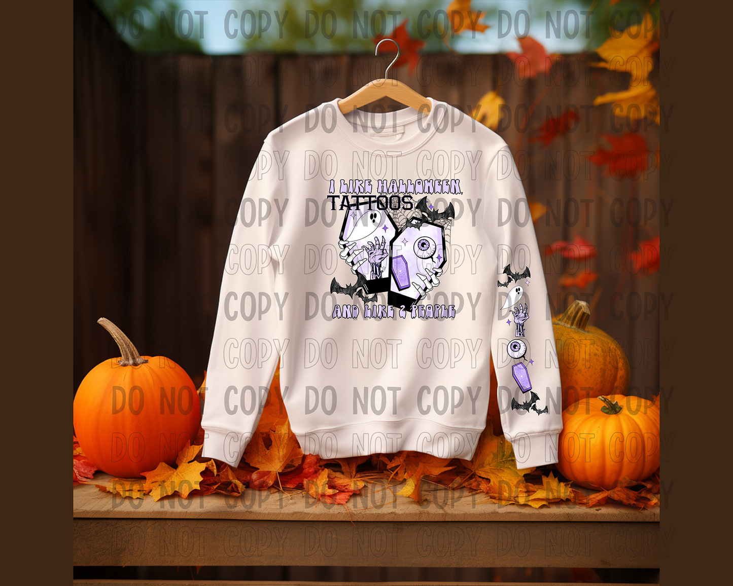 DTF TRANSFER Cerra's Shop I like Halloween Tattoos and like 2 people