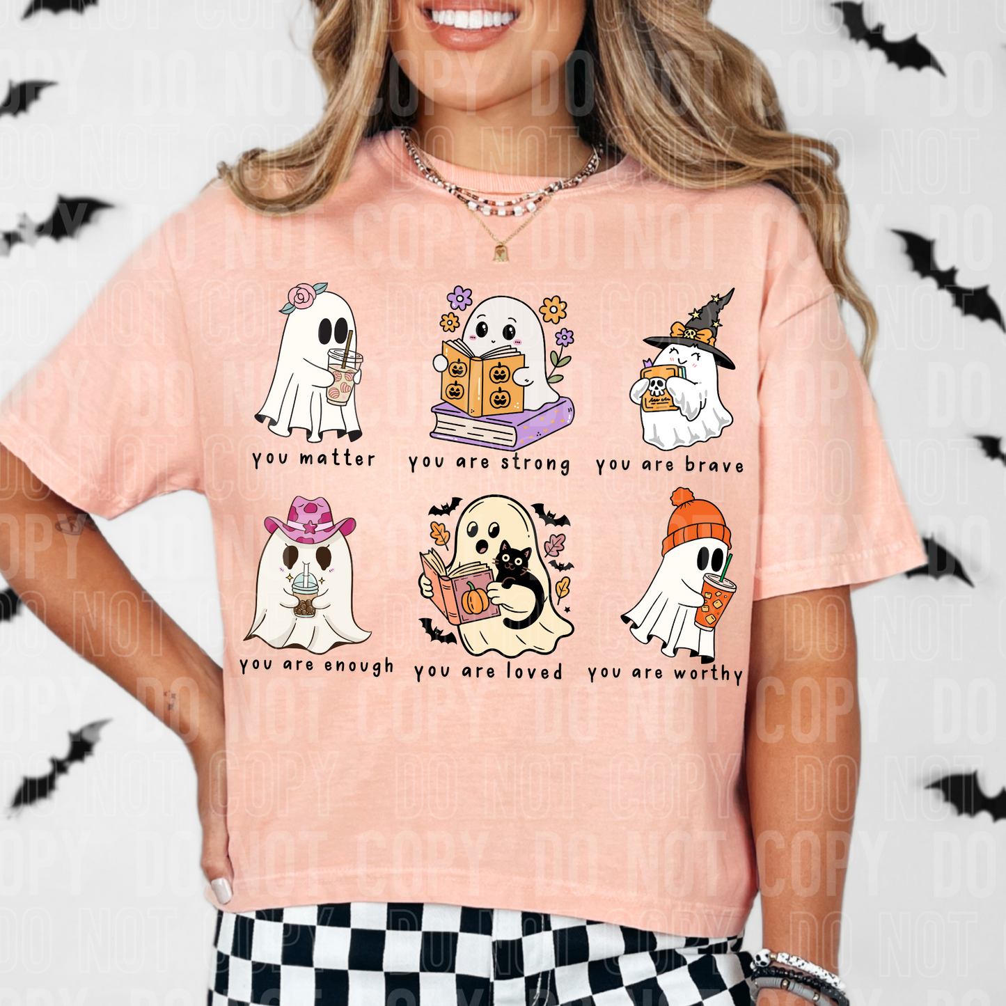 DTF TRANSFER Motivational Halloween Ghosts
