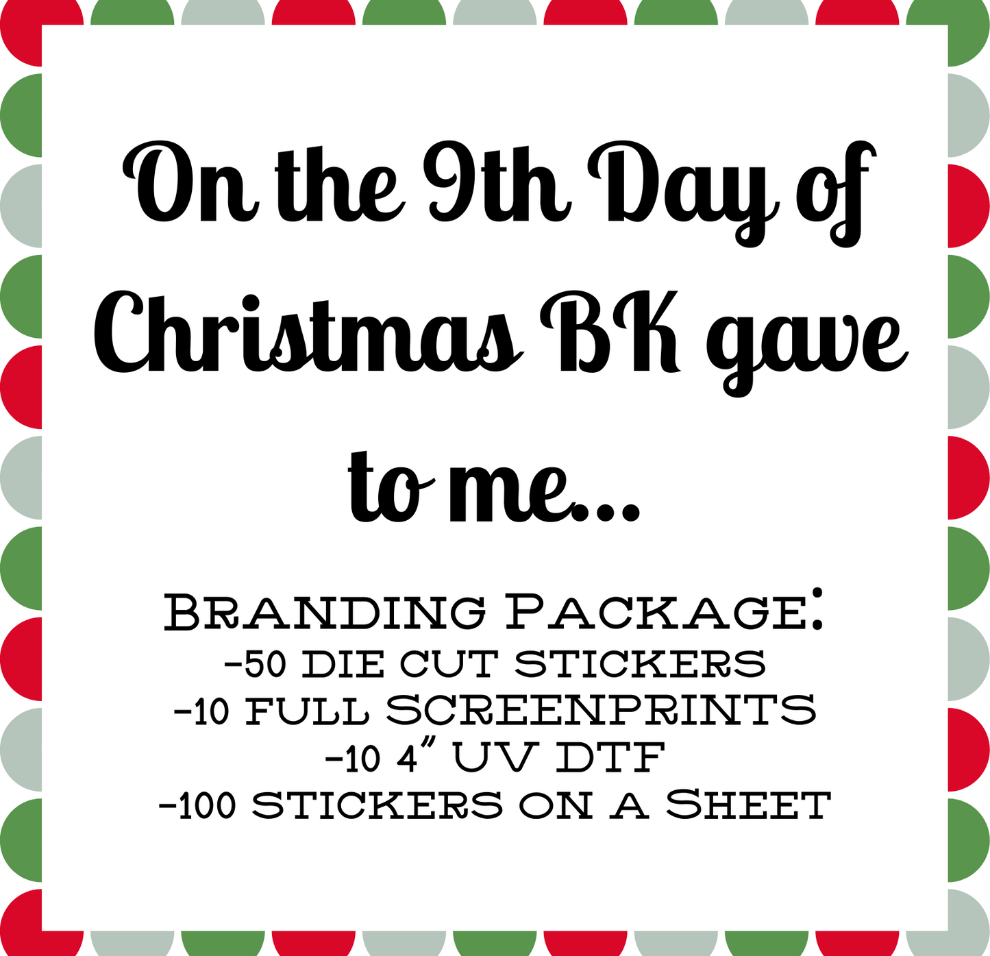 Branding Package Screen Print - 3-5 TAT from artwork approval (Copy)