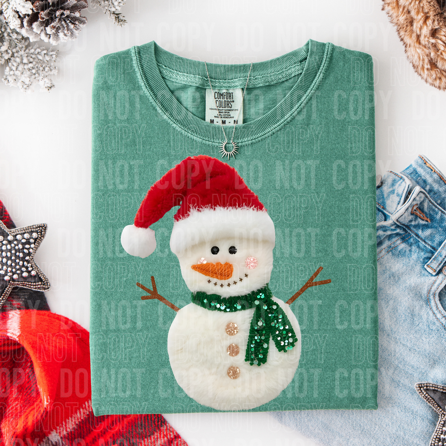 DTF TRANSFER Faux Fur Snowman