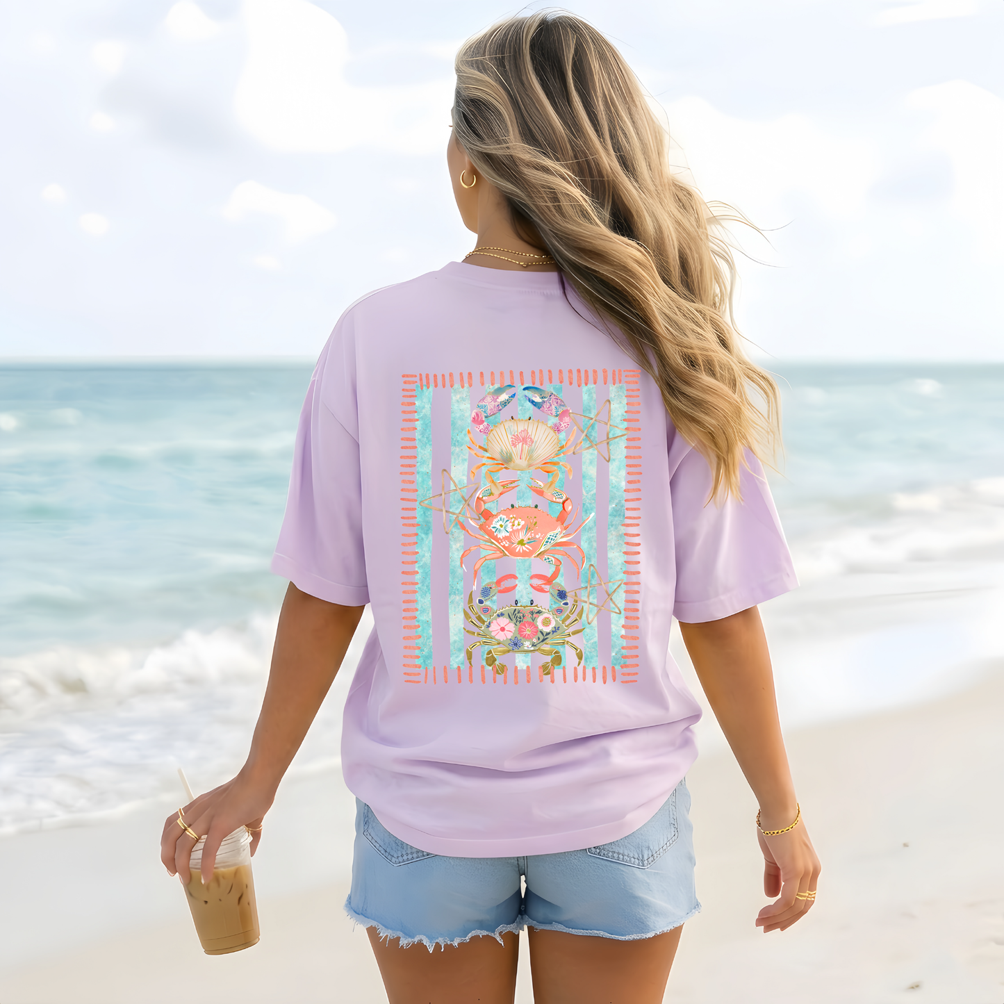 DTF TRANSFER Vintage Beachy Crabs