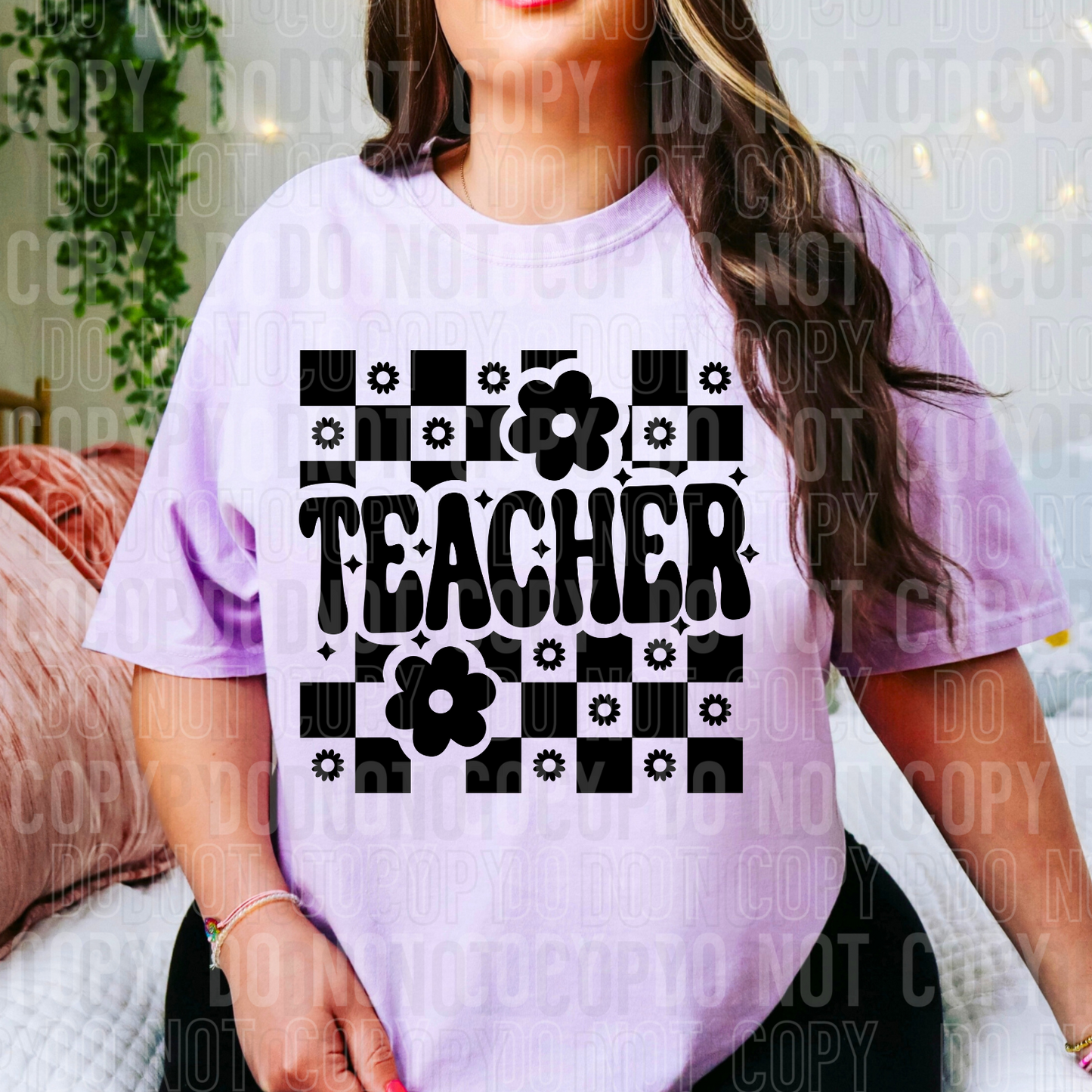 DTF TRANSFER Teacher Checkered