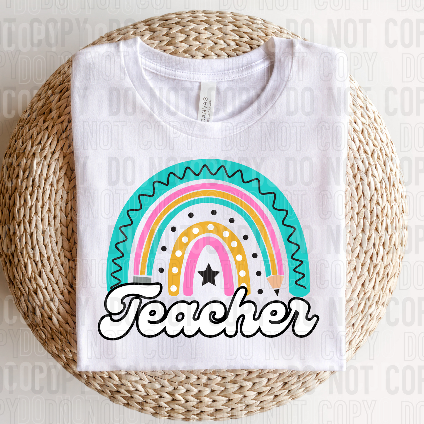 DTF TRANSFER Rainbow Teacher