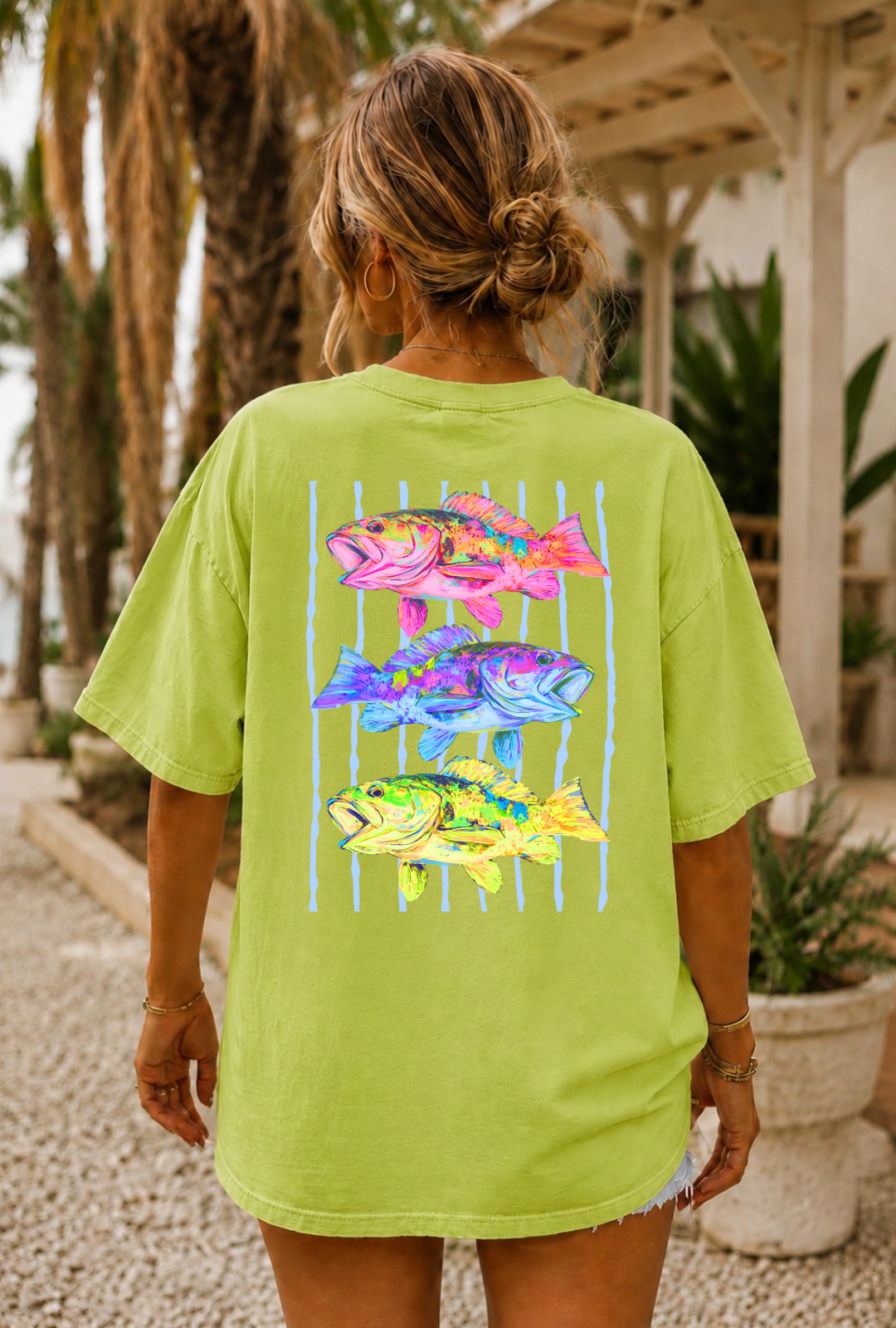 DTF TRANSFER Neon Fish Trio