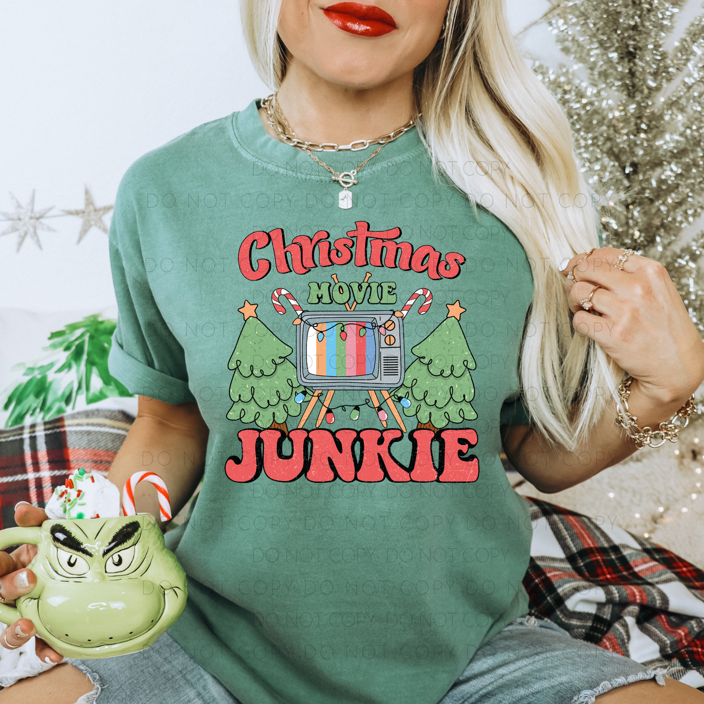 DTF TRANSFER Christmas Movie Junkie