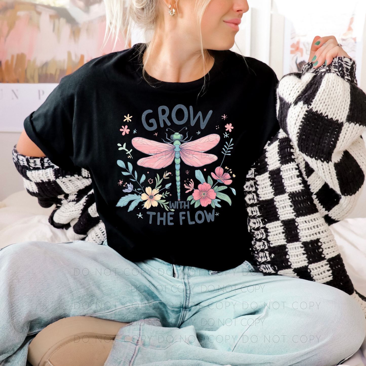 DTF TRANSFER Grow With The Flow