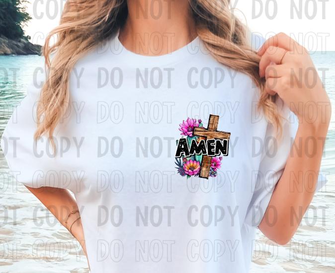 25 cent Tuesday DTF TRANSFER Amen 4"