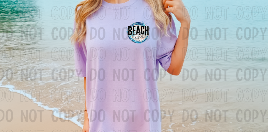 25 cent Tuesday DTF TRANSFER Beach Life 4"