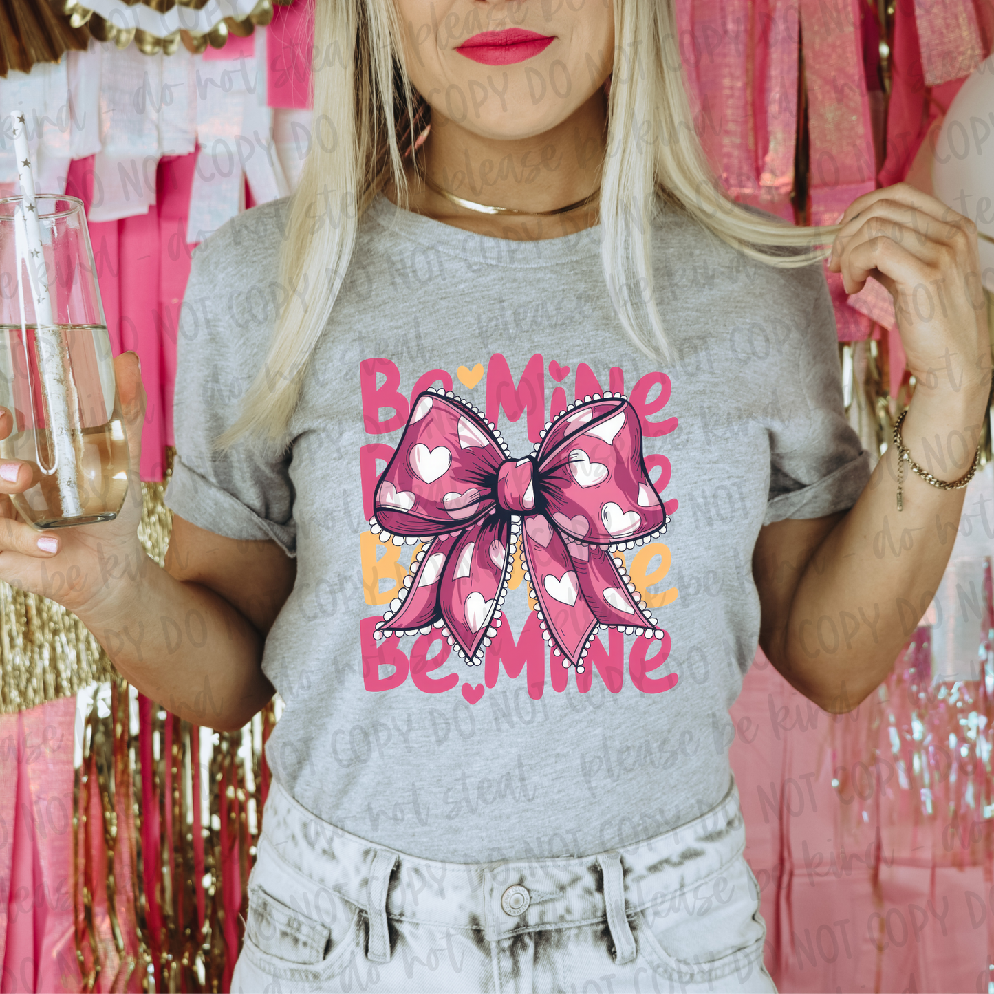 DTF TRANSFER Be Mine Bow