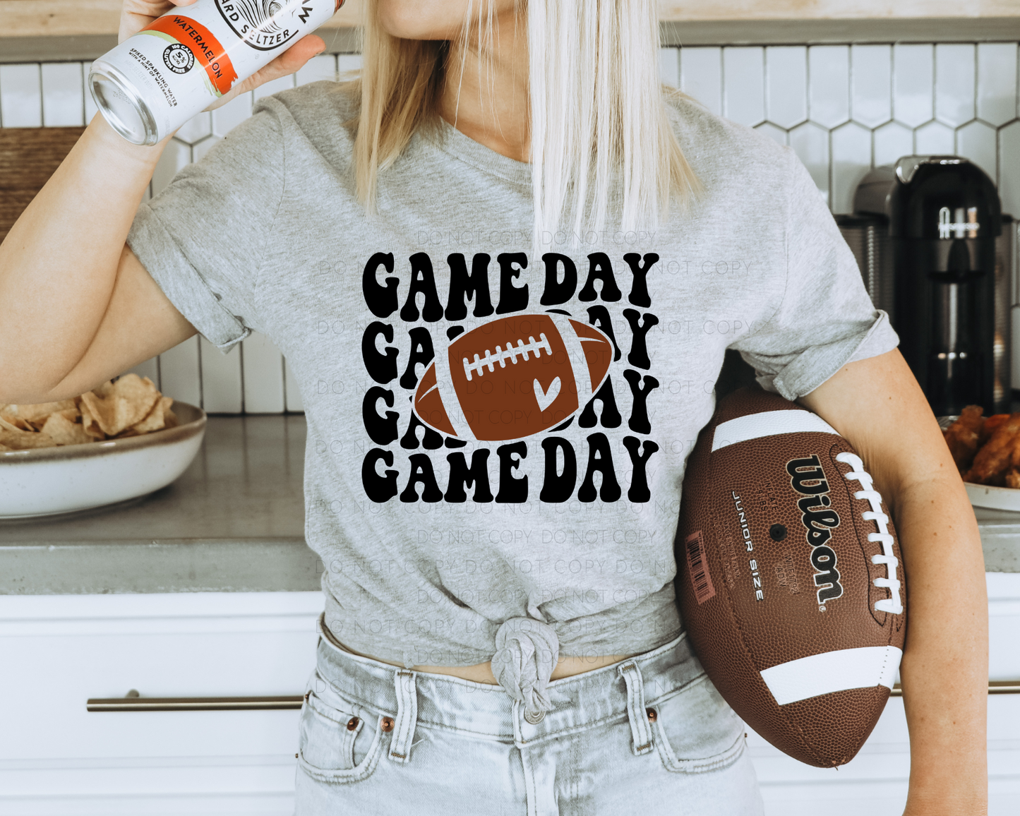 DTF TRANSFER Game Day Heart Football