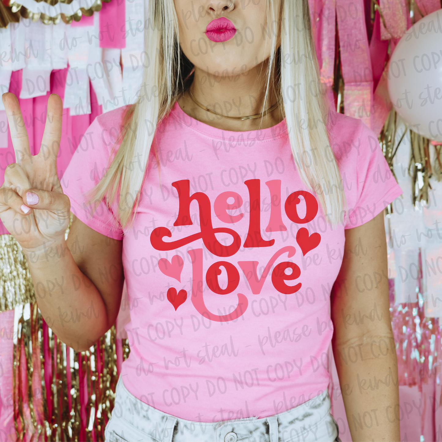 DTF TRANSFER Hello Love