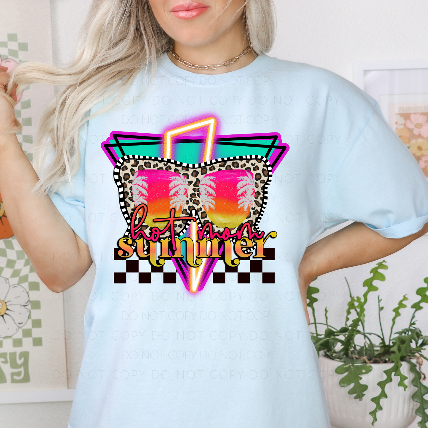 Hot Mom Summer Light Blue Tee