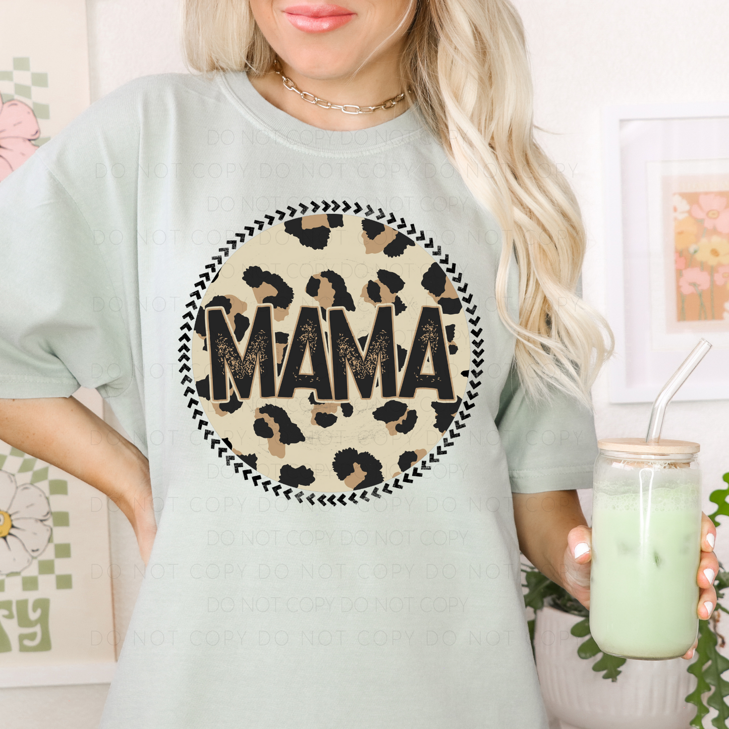 DTF TRANSFER Circle Leopard Print Mama