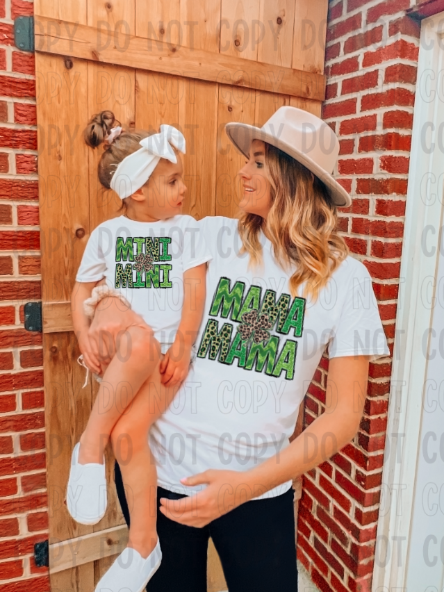 DTF TRANSFER Sweet Baby Blue Mama or Mini shamrock