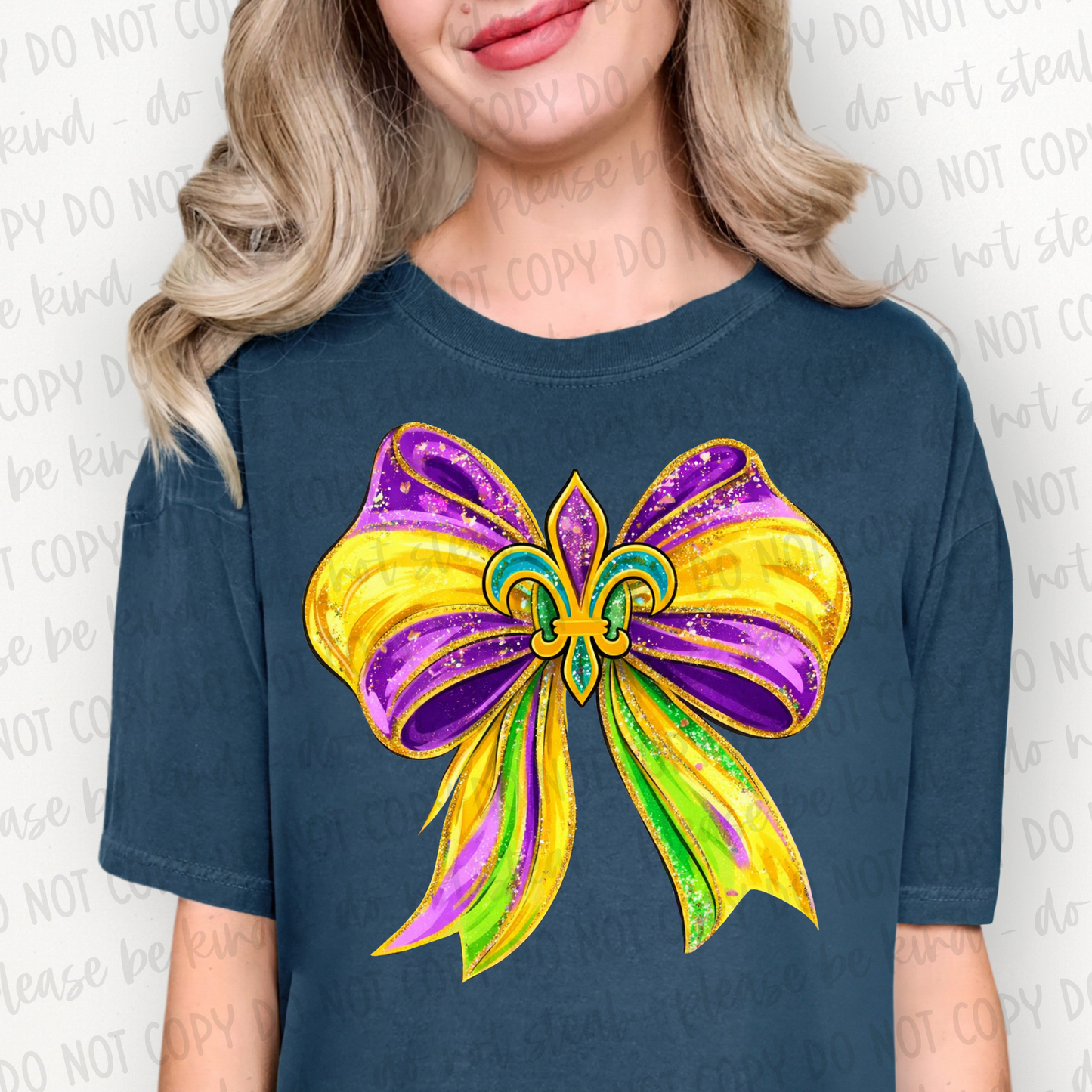 DTF TRANSFER Mardi Gras Bow