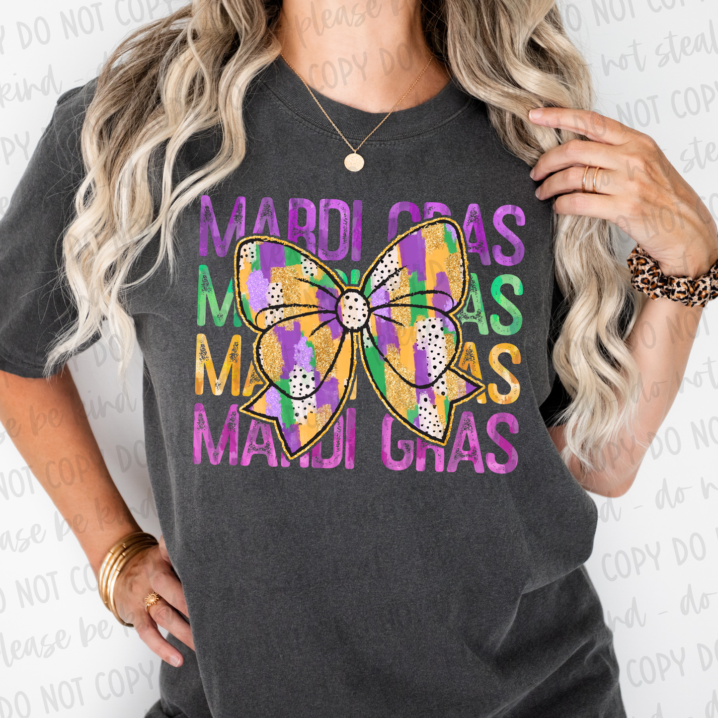 DTF TRANSFER Mardi Gras Bow