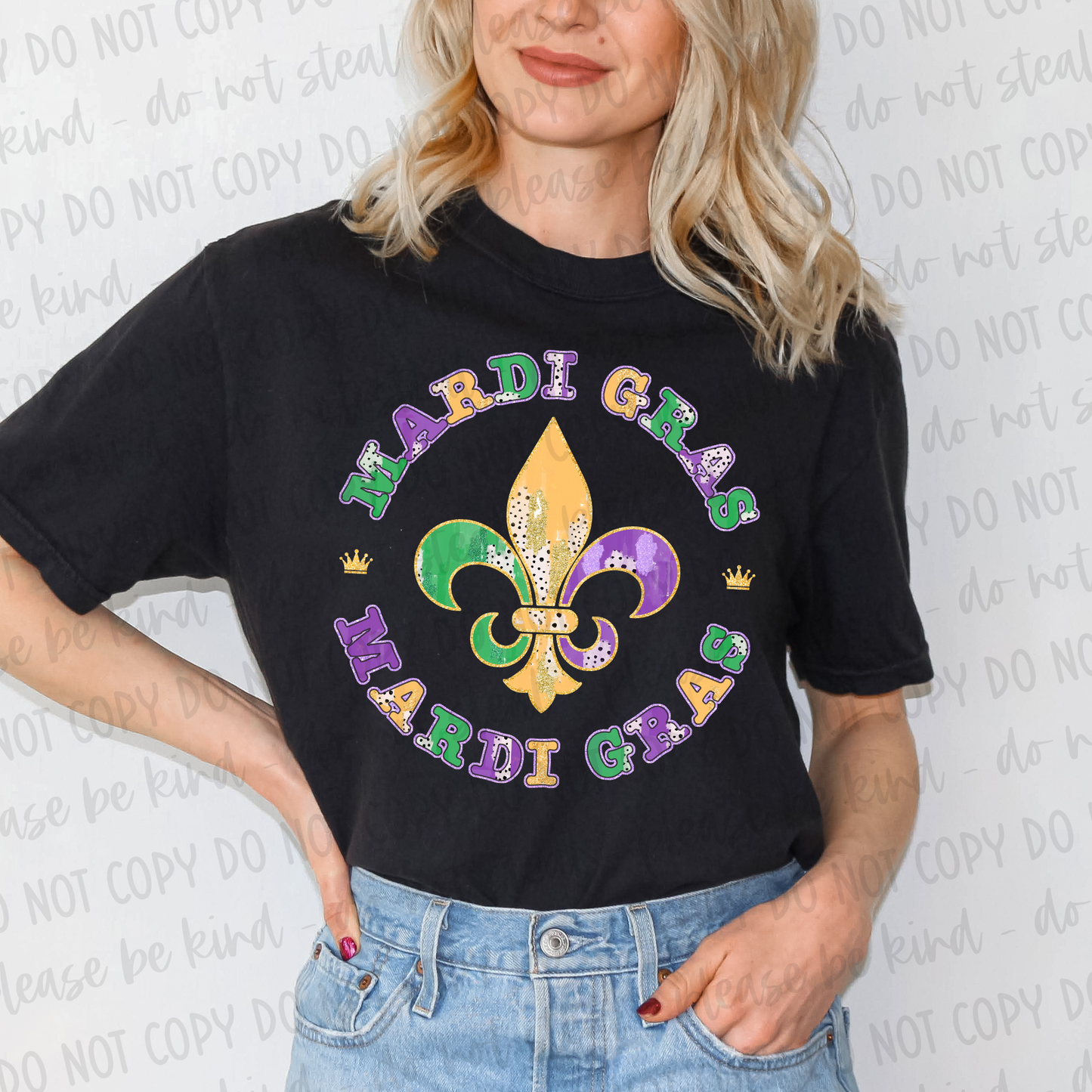 DTF TRANSFER Mardi Gras Fleur De Lis
