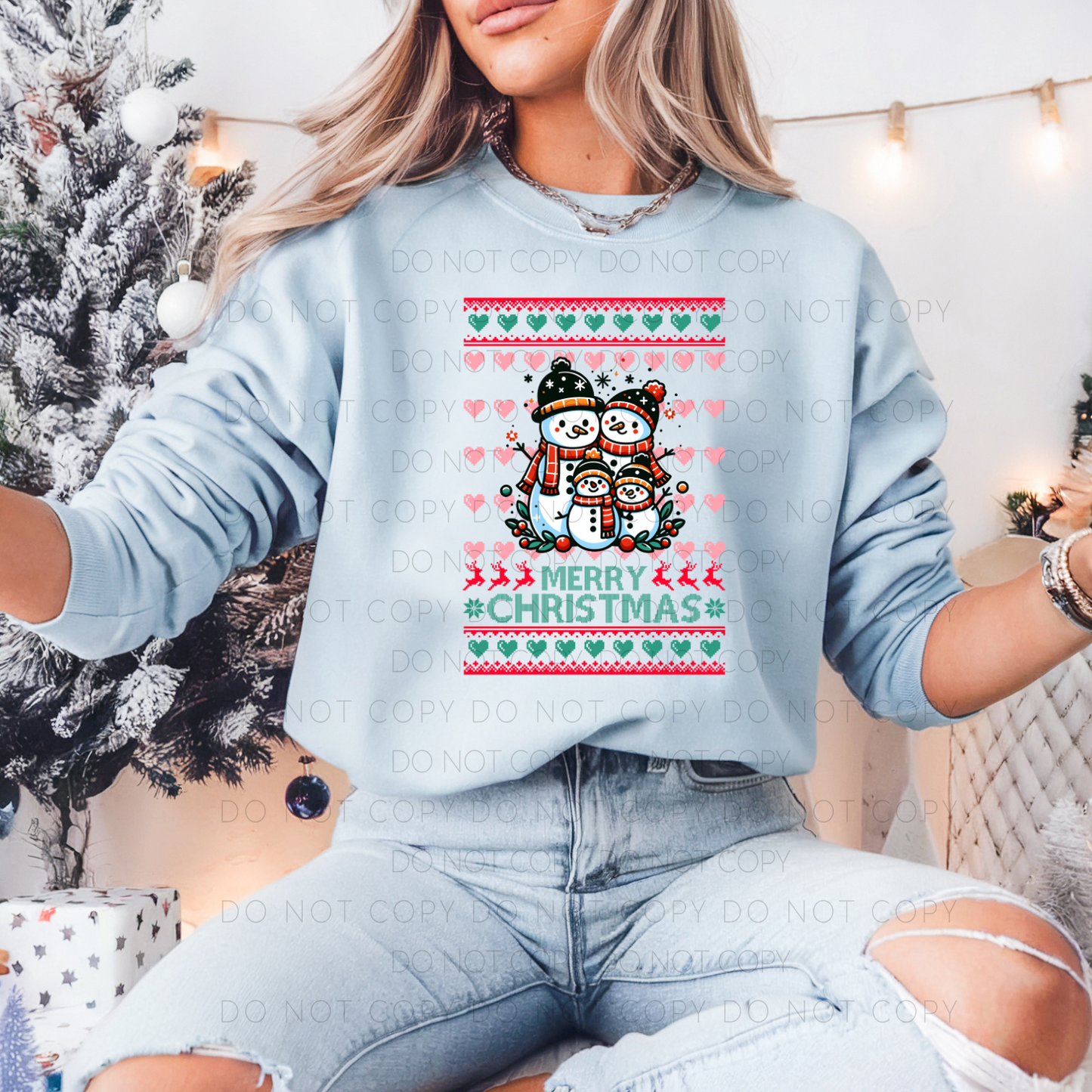 DTF TRANSFER Merry Christmas Snowmen