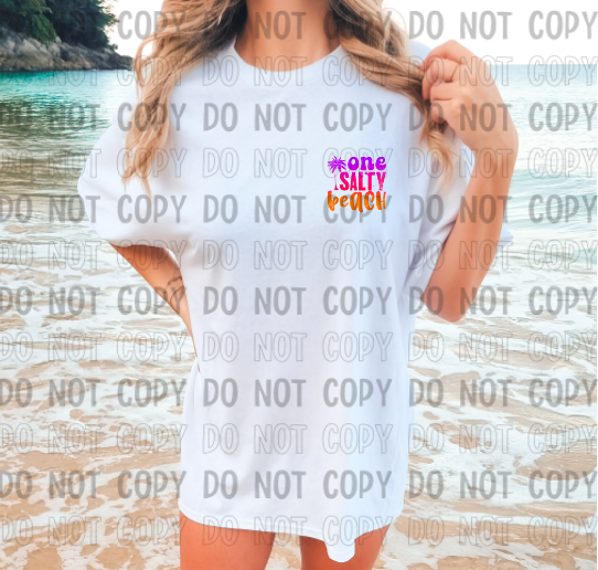 25 cent Tuesday DTF TRANSFER One salty beach 3.5"