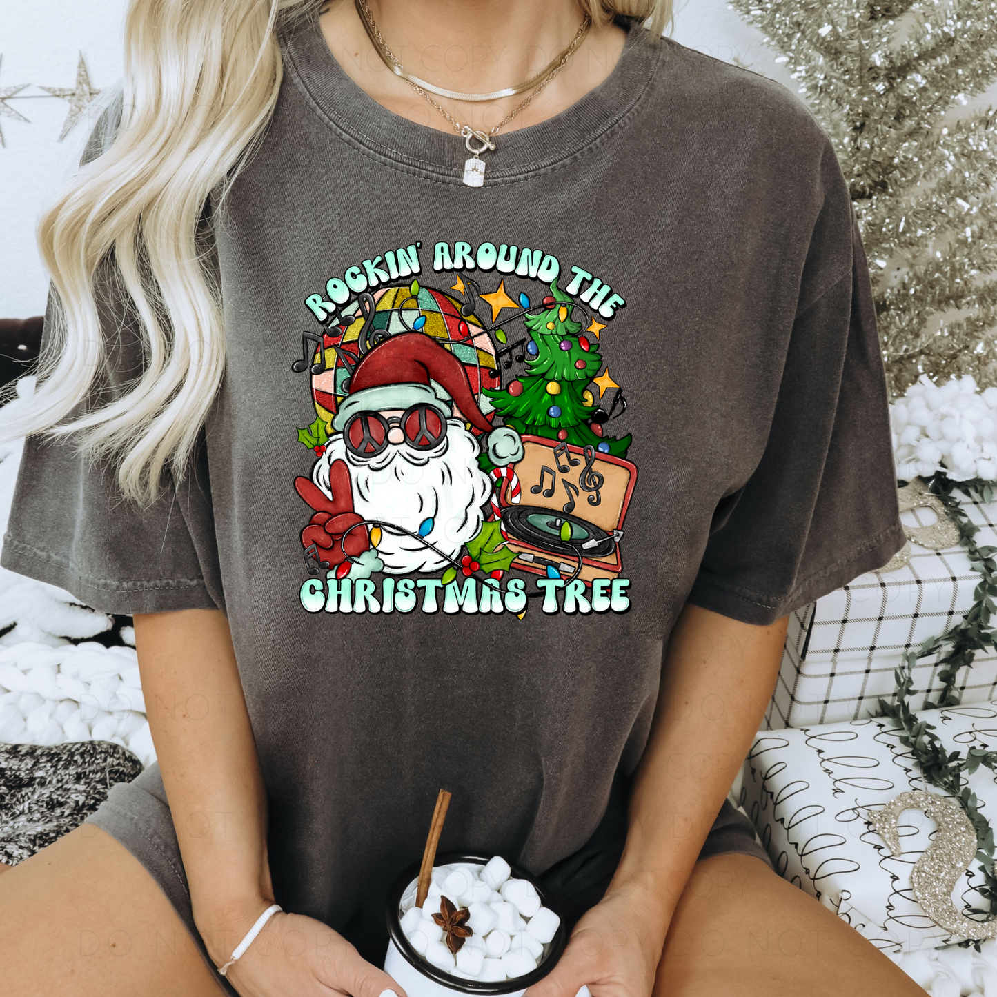 DTF TRANSFER Retro Rockin' Around The Christmas Tree