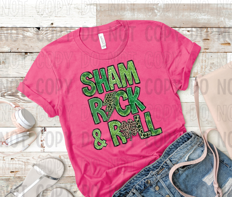 DTF TRANSFER Sweet Baby Blue Shamrock & Roll