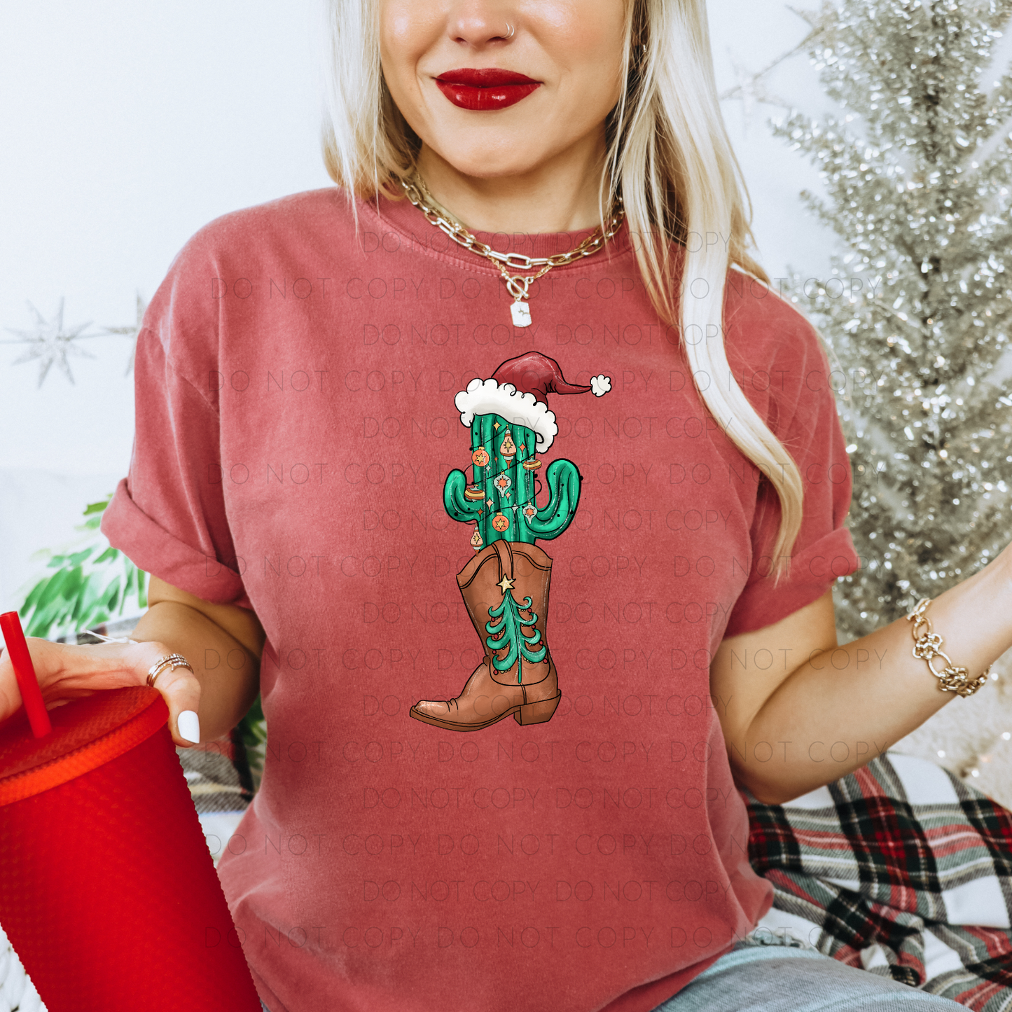 DTF TRANSFER Cactus Christmas Boot
