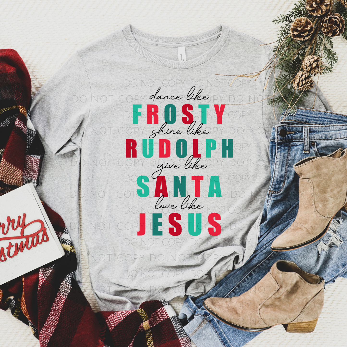 DTF TRANSFER Frosty Rudolph Santa Jesus