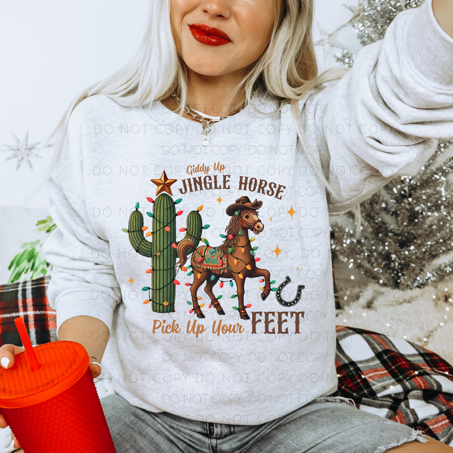 DTF TRANSFER Giddy Up Jingle Horse