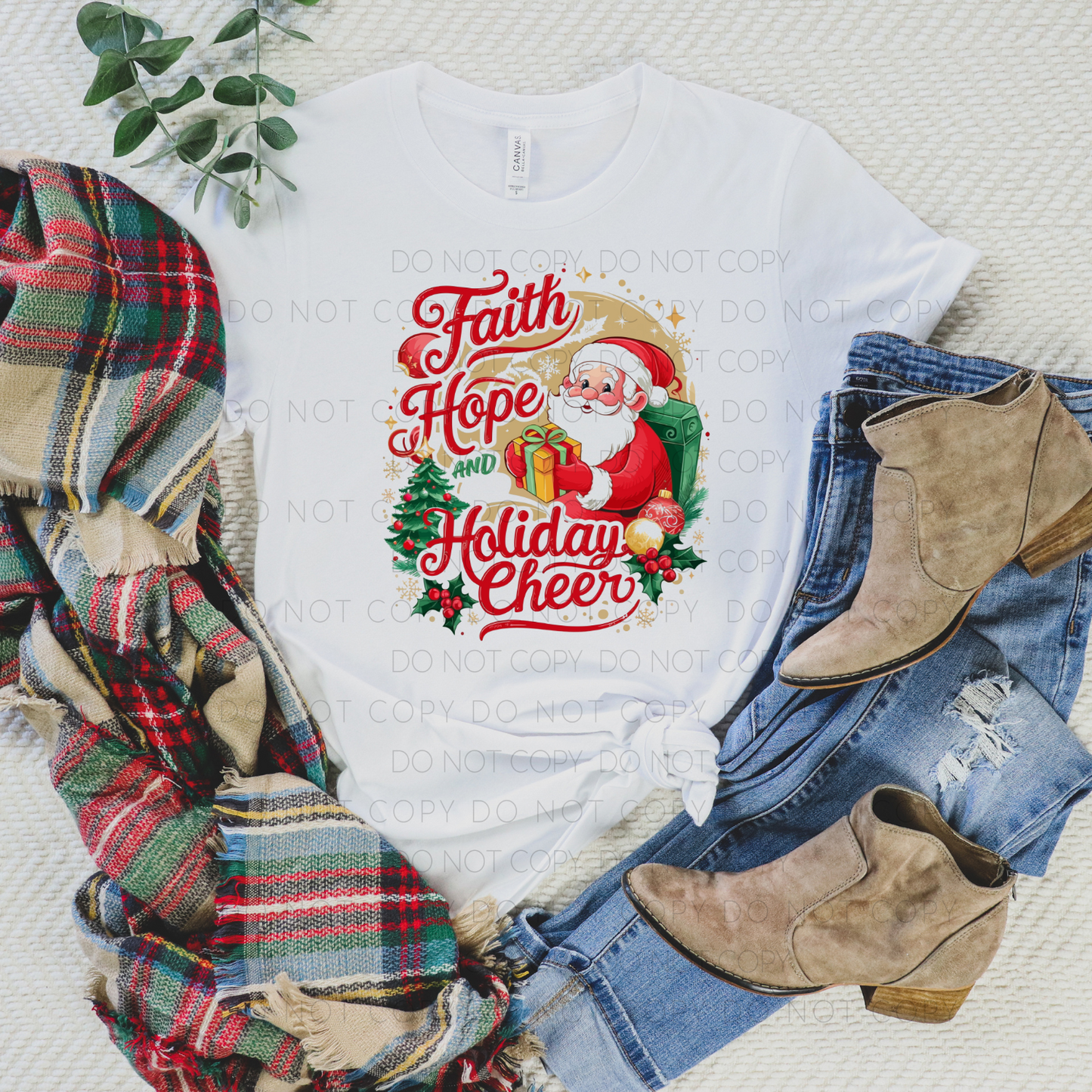 DTF TRANSFER Faith Hope Holiday Cheer