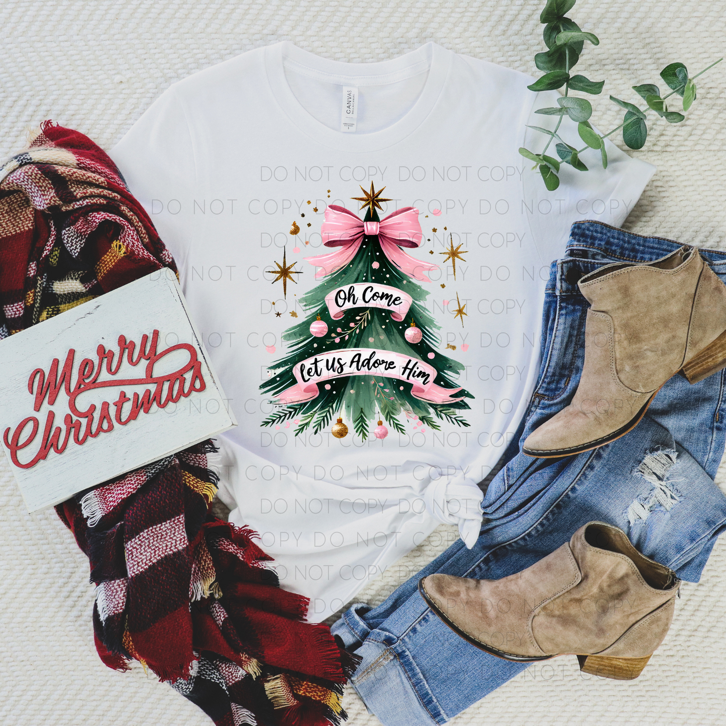 DTF TRANSFER Oh Come Let Us Adore Him