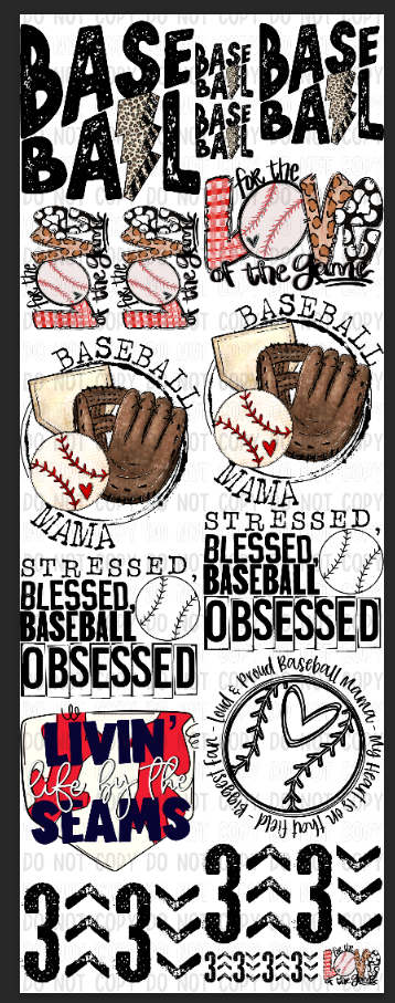 PREMADE GANG SHEET-BASEBALL 22x60